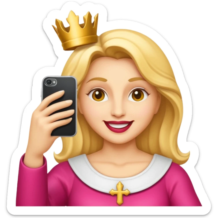 emoji della madonna vestita di BIANCO  con SCATTA UN SELFIE
 sticker