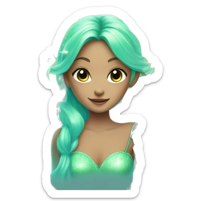 Fairy wings in light green and blue touches with sparkls and glitter on the magical wings. sticker