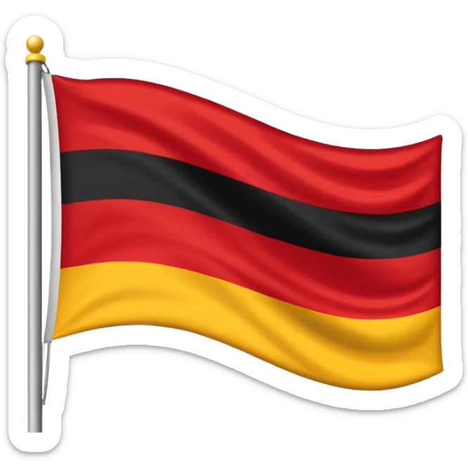 Crear una bandera con franja del mismo, tamaño, color roja, amarilla y negra del mismo tamaño inspirada en la de Alemania sticker