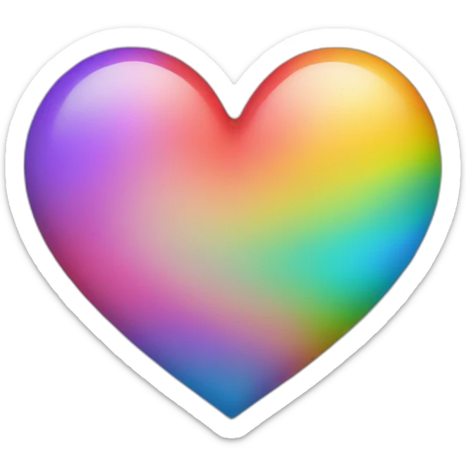 Rainbow colored heart sticker