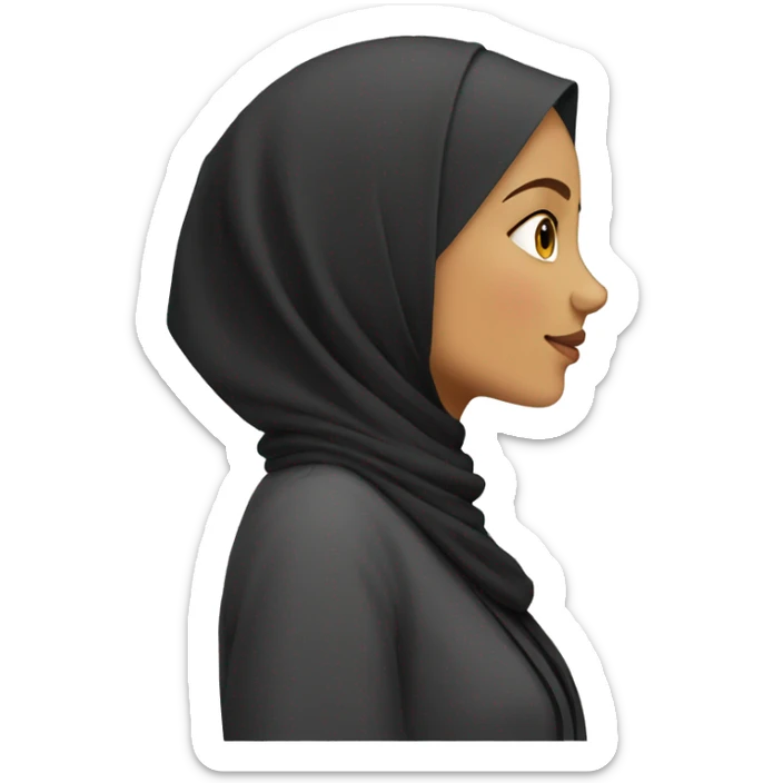 Hijabi girl side profile sticker