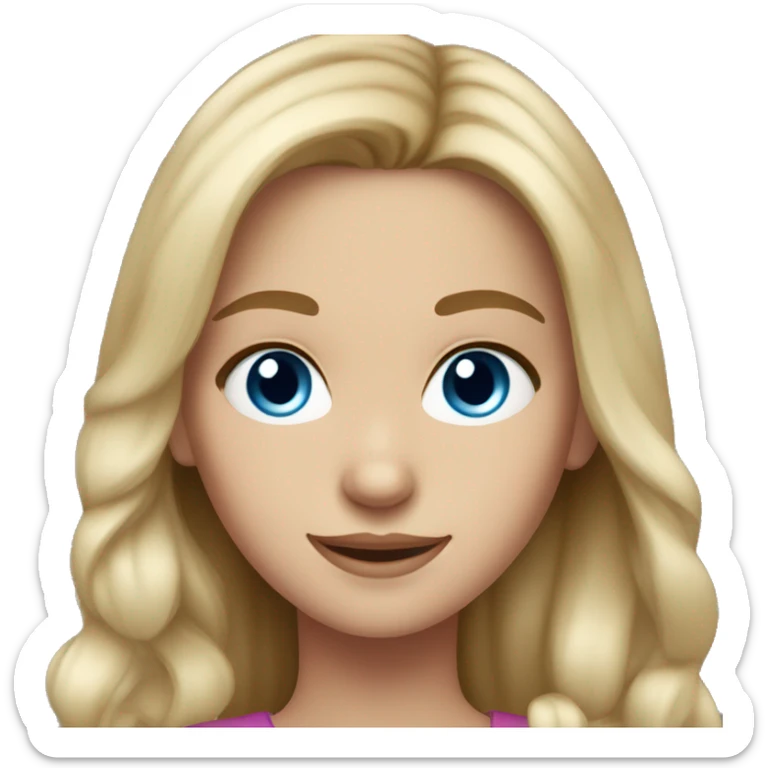  Half russian half American girl with blue eyes and dark blonde hair smiling  sticker