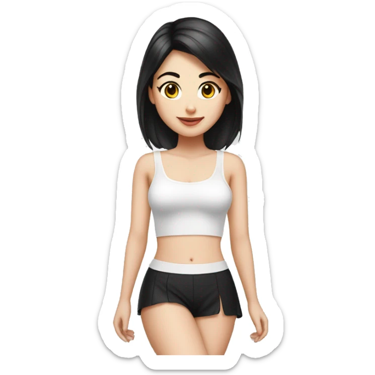 white-knickers-white-stockings-black-skirt-a girl with straight dark hair sticker