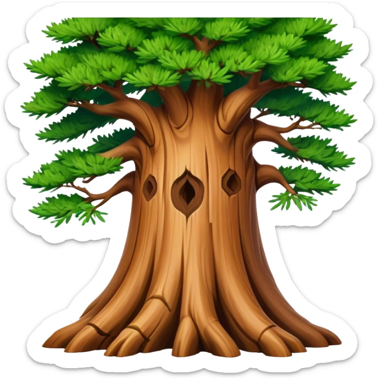 Cinematic Realistic depiction of a majestic Lebanese cedar tree, rendered with intricately detailed bark and lush, vibrant foliage, set against a softly lit, ethereal backdrop that emphasizes its national symbolism sticker