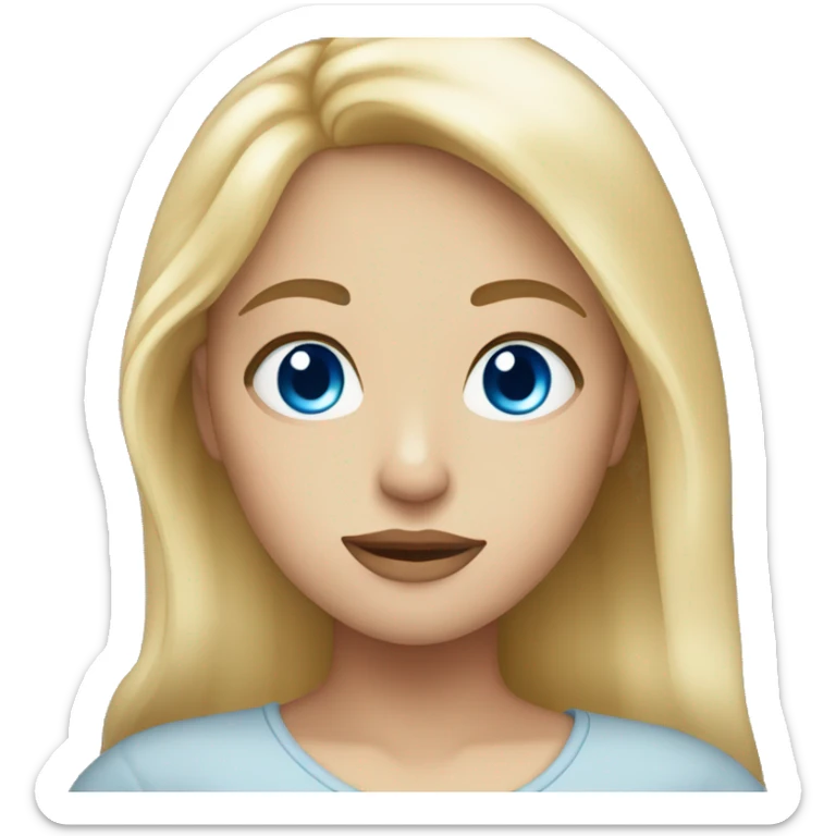 a very pretty girl with blonde hair and blue eyes sticker