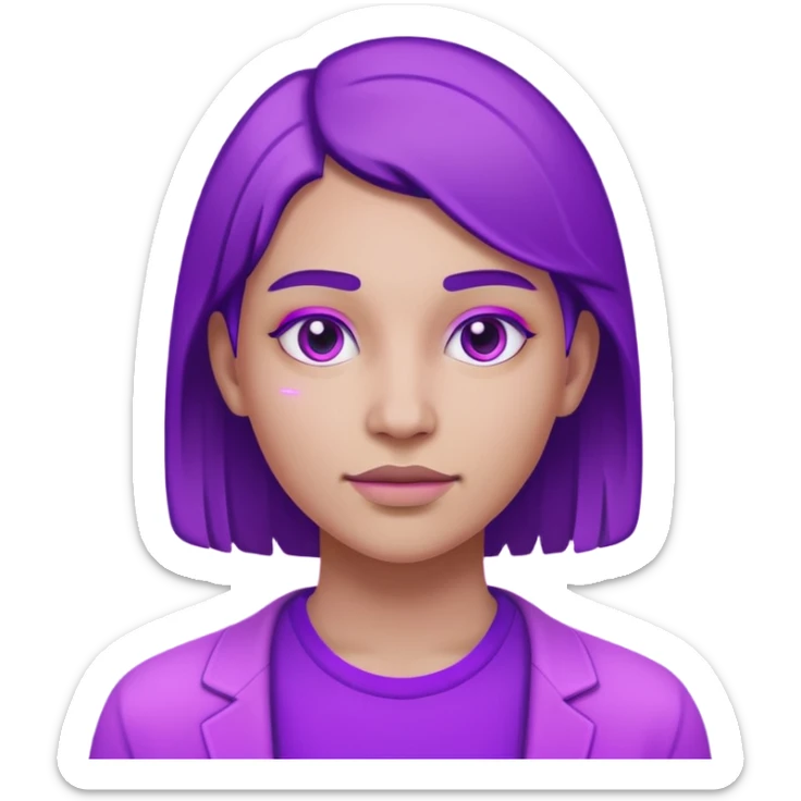 neutre gender neon cyberpunk light purple, I don't want you to use props sticker