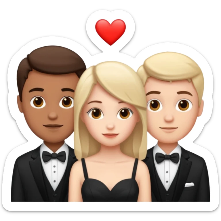 three people: two guys, one girl

they're in love, they're dressed sticker