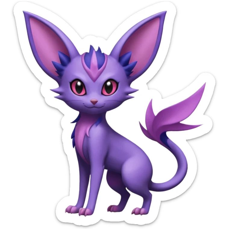 Sneasel-Espeon-Noibat-Purrloin-Fakémon-hybrid-creature (full body)  sticker
