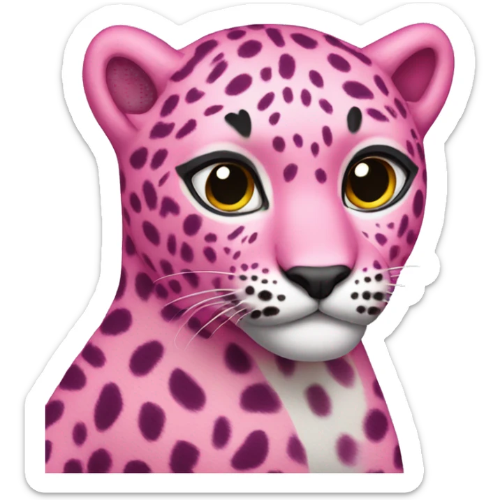 Pink leopard  sticker