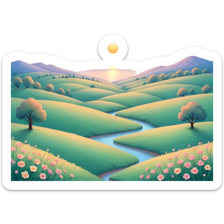 “In your eyes” P.G.  Written in a dreamy soft pastel landscape with a beautiful sunset sticker