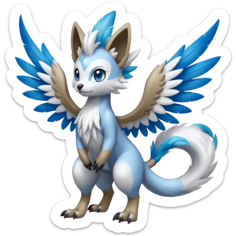 Meloetta-WereGarurumon-Trico-Pokémon-Fakémon-fusion-hybrid-creature sticker