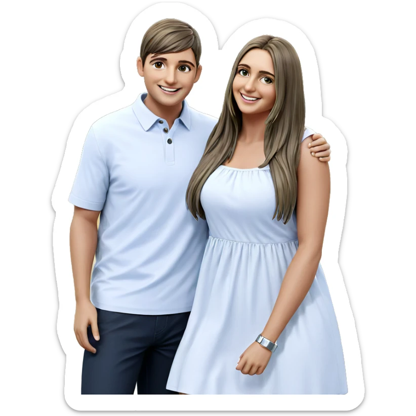 smiling couple outdoors together sticker
