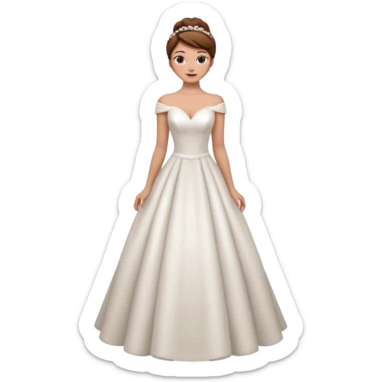 Chica blanca,cuerpo entero, vestido boda sexy, pelo moreno y recogido sticker