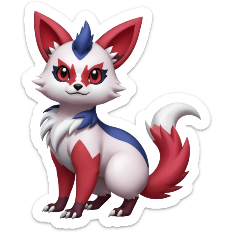 Absol-Noibat-Zorua-Furret-Zangoose-fusion-animal-Fakémon-hybrid-creature  sticker