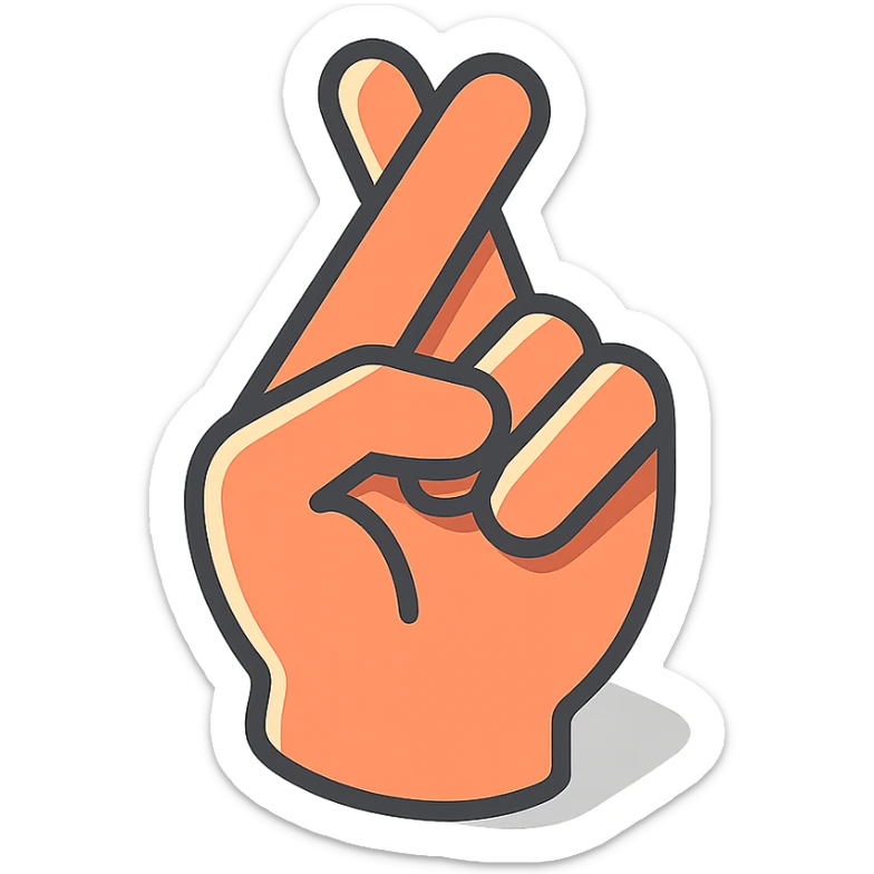 cross fingers sticker