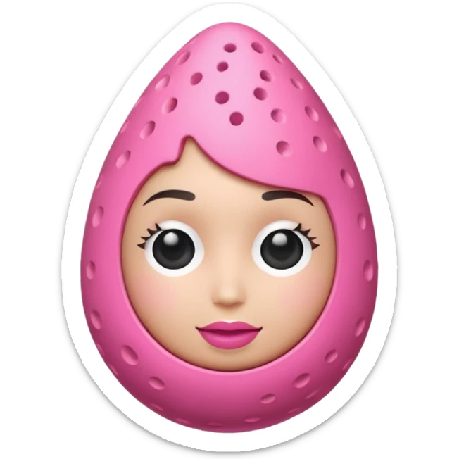 beauty blender, Learn the style of Apple’s iOS system emojis and convert the entire object from the photo into a 3D avatar in that style. Imitate the shape, colors, textures, and characteristic details of the object.  sticker