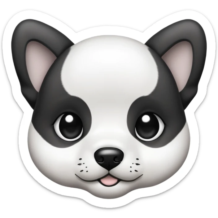 I need a simple basic emoji of a face of a puppy. I want it in the form of a basic drawing. It should look like it was drawn by beginner on adobe. sticker