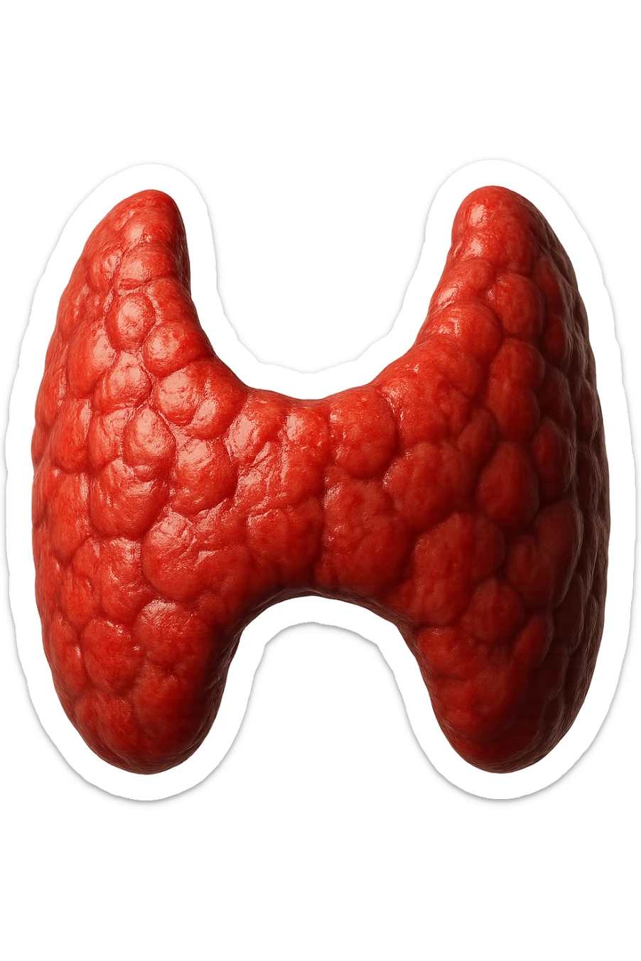 tiroide umana anatomica , iperrealistica 4k, isolato su sfondo bianco sticker