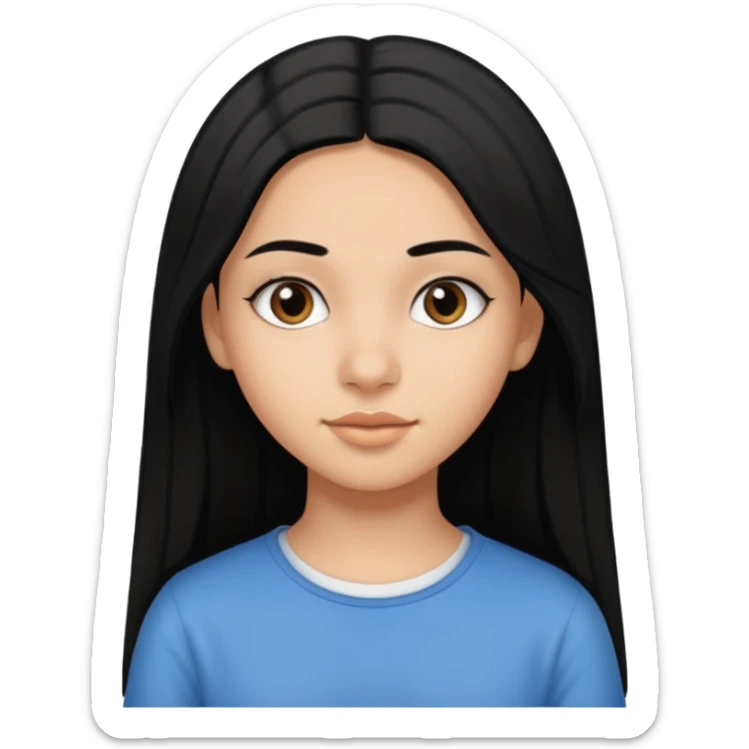 Fait une fille de 15 ans tunisienne avec les cheveux noir lisse avec la peau un peut métisse tunisienne  sticker