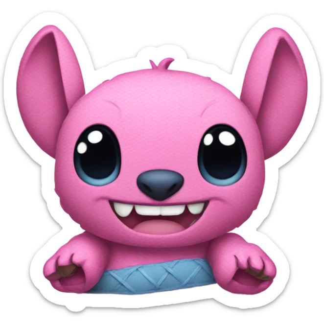 Stitch in pink sticker