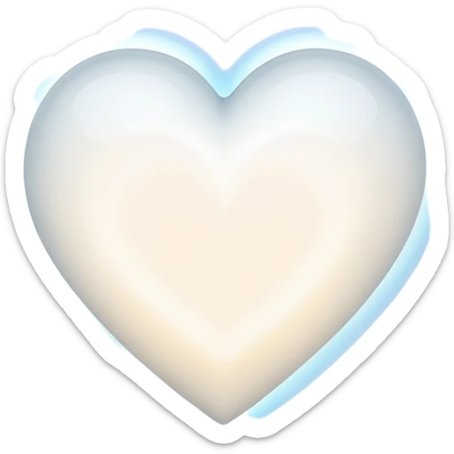 glowing white heart sticker