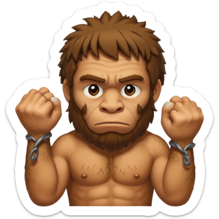 Can you make a emoji of a dumb Neanderthal  with his knuckles dragging on the ground? sticker