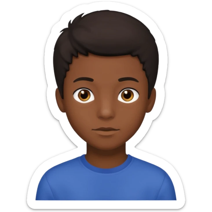 teen black boy with medium 4B hair and dark brown eyes  sticker