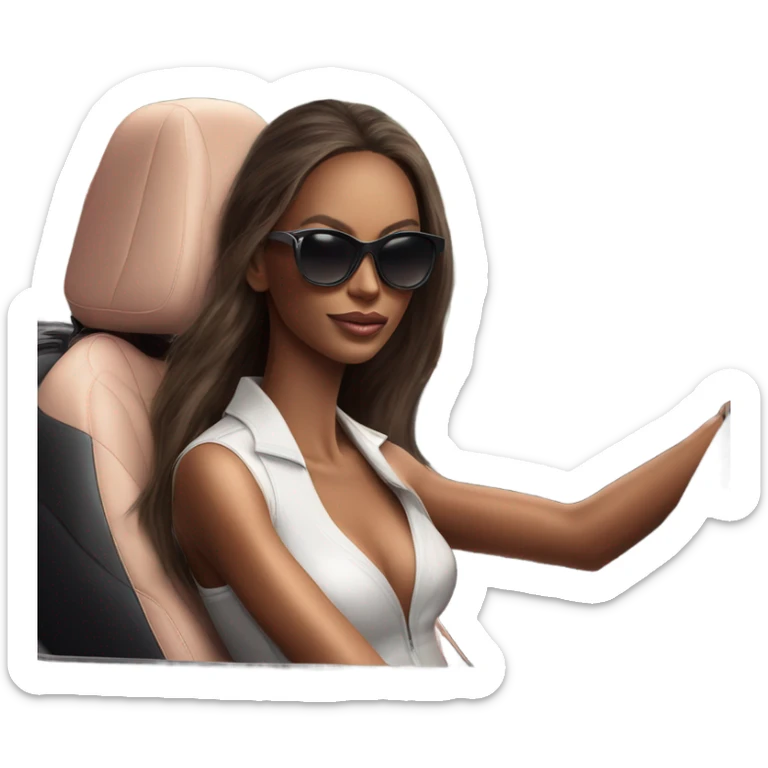 Photo of Victoria secret model driving a sports car sticker