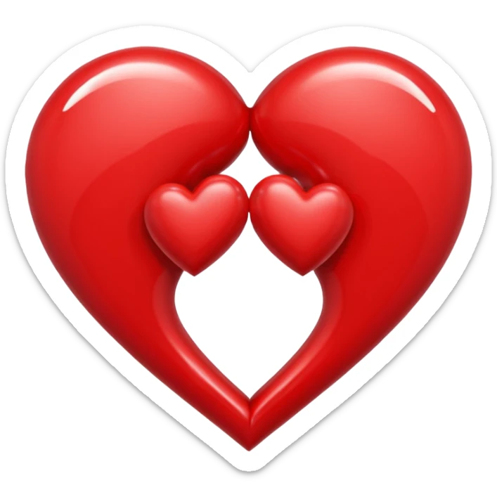 two hearts sticker