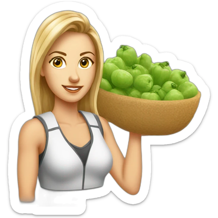 lady sport boss cartoon, in grain industry, who works a lot, Nina sticker