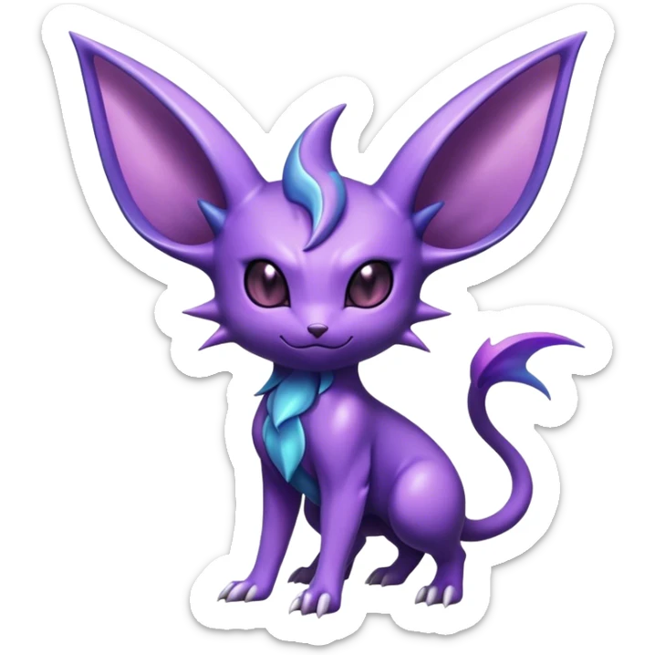Shiny Dark Espeon-Haunter-Nidorino-fusion-hybrid full body sticker