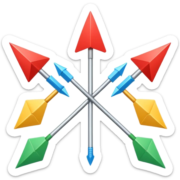 A flag with a green background, 3 arrows in the centre crossing eachother, and 12 stars arching over them. sticker