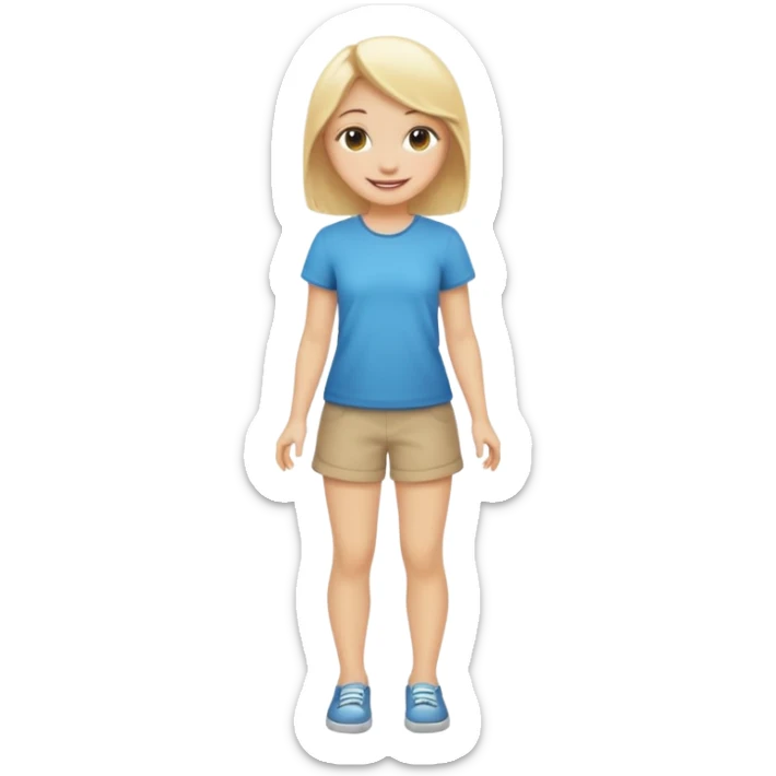 cute girl fuul body with blonde hair sticker