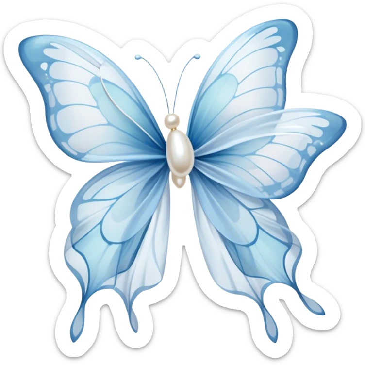 A pair of ethereal butterflies, their wings painted in soft shades of powder blue and pearl, dance around a sheer chiffon ribbon caught in a gentle breeze. The ribbon, tied loosely into a bow, trails across a marble surface, its ends curling like whispers of forgotten dreams. The scene is bathed in the golden light of the late afternoon sun.
 sticker