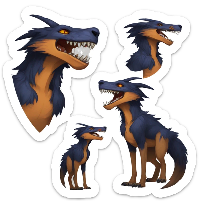 Edgy Modern Feral Vernid-Sergal species by LiLaiRa sticker