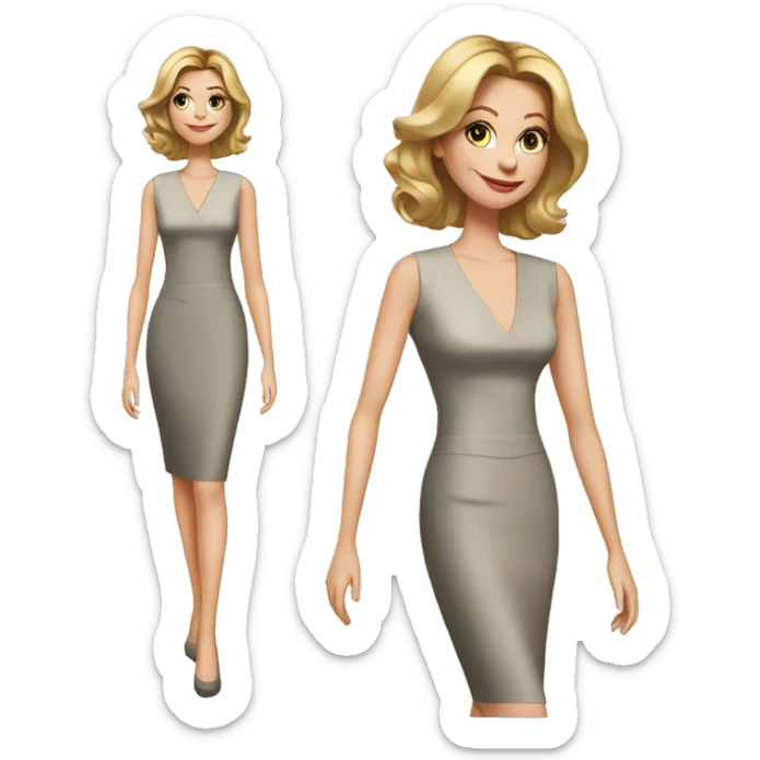 Claire Dunphy from Modern Family, Polished, tailored sheath dress, Mother, portrait sticker
