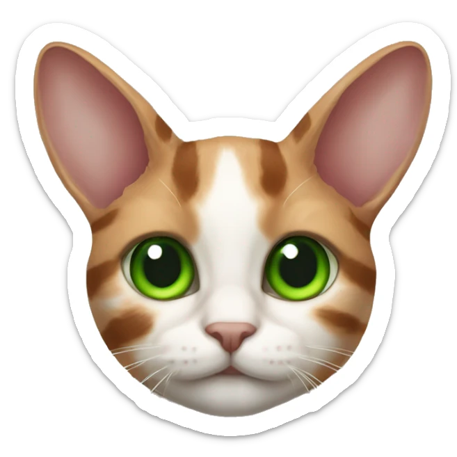 Red-milk cat striped and spotted ears lop-eared eyes green eyes sticker