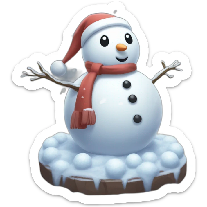 Snowman Statue Epic Mystery Legendary NewYear PokemonTheme Pokeball Snowfall Snowballs sticker