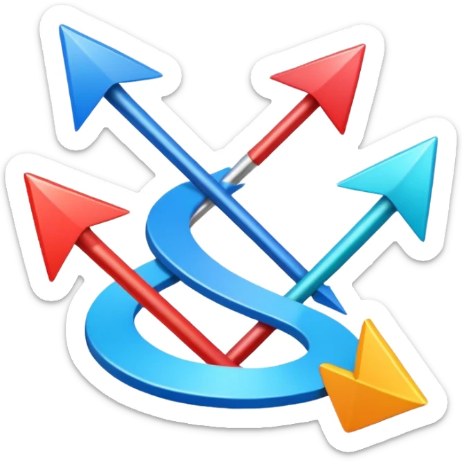 mach mir etwas das darstellt das man sein ganzes leben umkrempelt mit pfeilen sticker