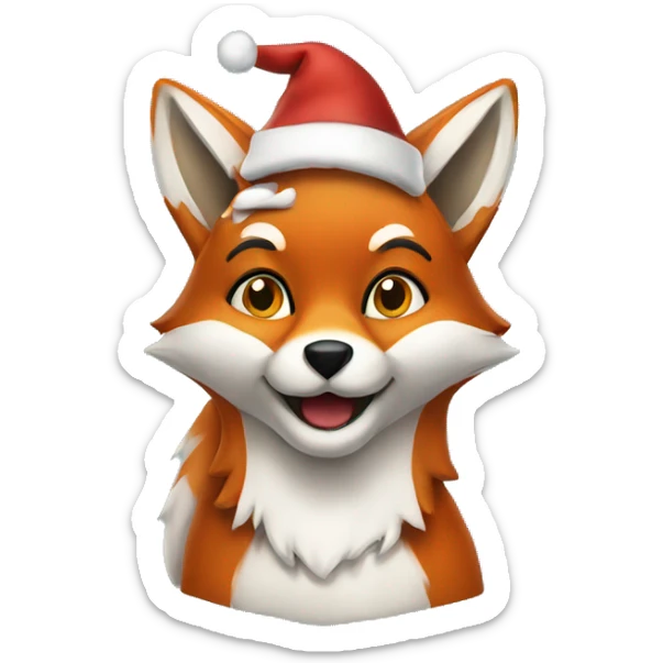 christmas's fox  sticker