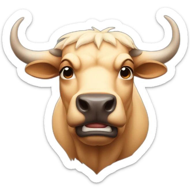 Muscular bull with a little of hair on the chest sticker