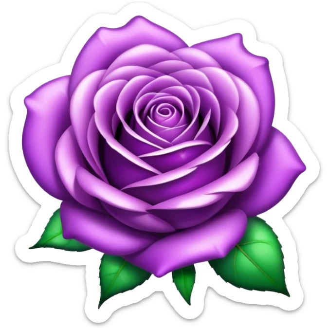 purple shiny rose sticker
