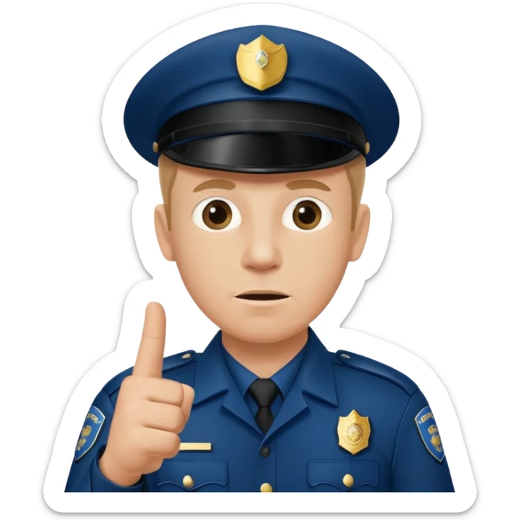 reference to "what he said" quote from Hot Fuzz movie - add pointing to another policeman sticker