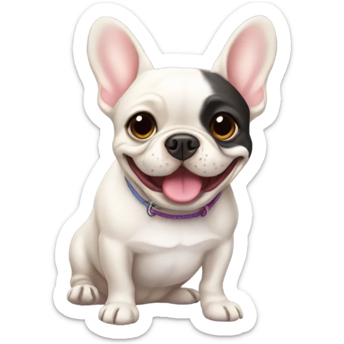 French bulldog with a color and the name Sophie on it smiling sticker