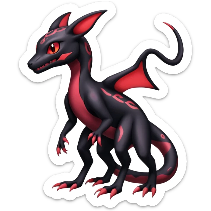 Salazzle-Salandit-Umbreon-Fakémon-hybrid-creature (full body)  sticker