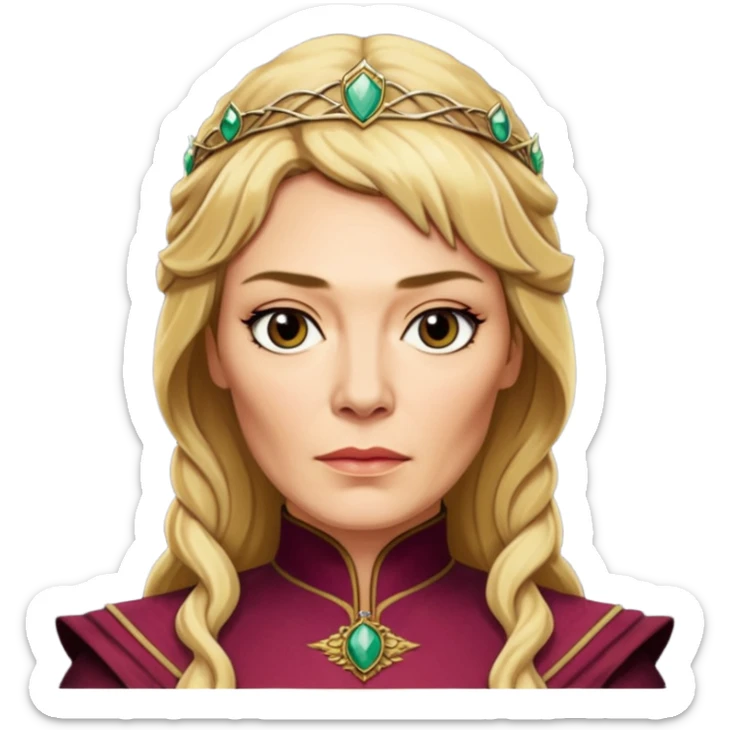 Cersei Lannister 40 years wihtout crown   from Games of throne character face only front face sticker
