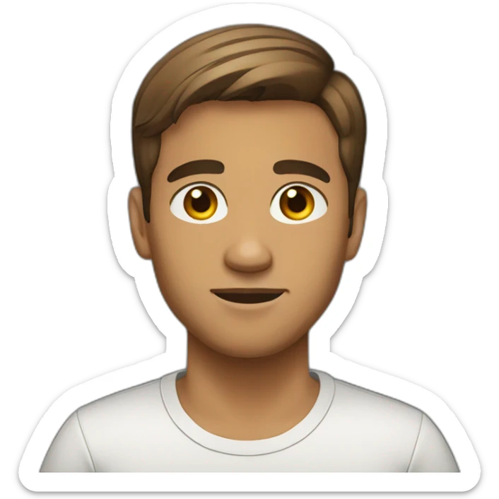 young man - tan skin - light beard - short brown hair - with laptop sticker