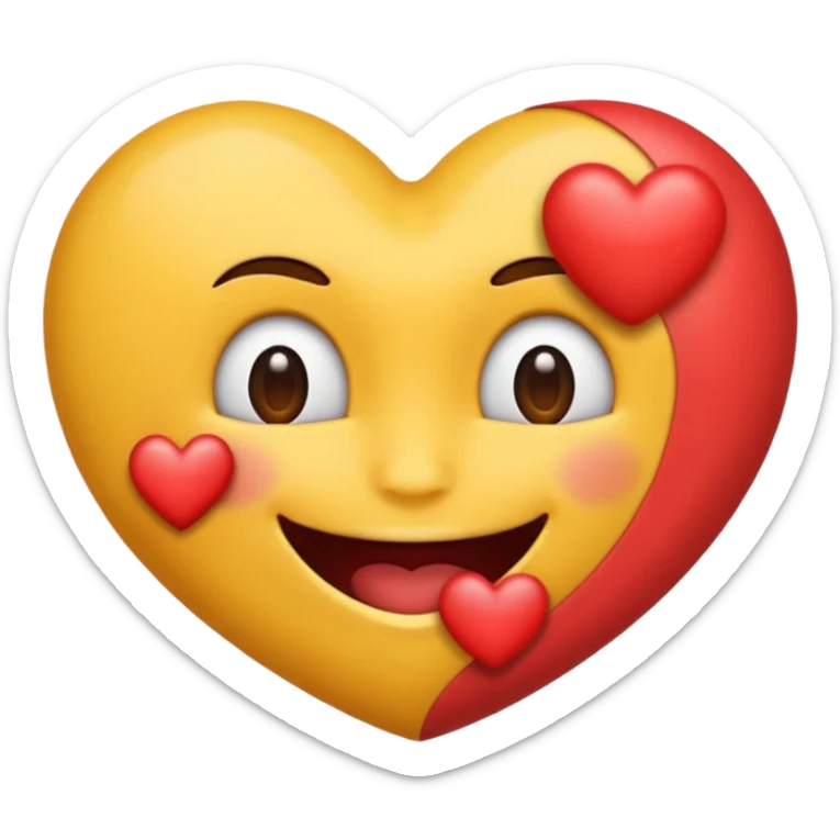 creame un emoji de una carita titando un beso de corazon hacia adelante sticker