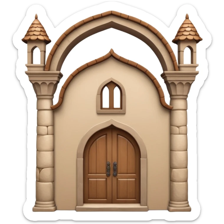 3D Apple-style emoji of a full traditional Turkish han building, showing the entire stone structure with arches, wooden doors, and windows. Rounded, glossy, smooth, soft shadows, white background.








 sticker