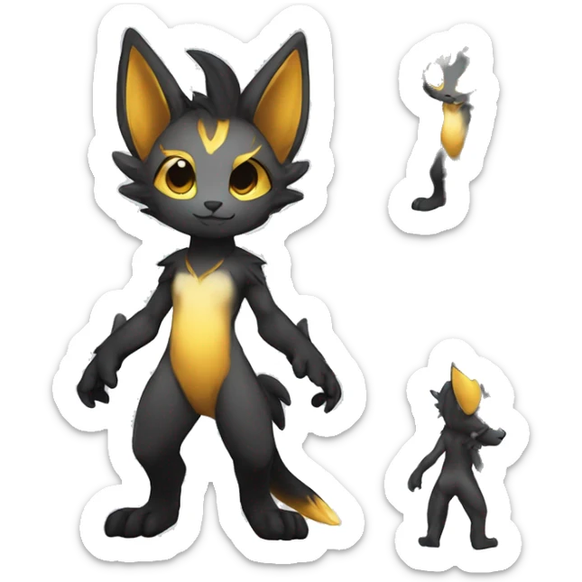 Anthro-Edgy-Contrast-Colors-Fantasy-Fur-Sona-Chibi-Shiny-Fakémon-Hybrid full body sticker